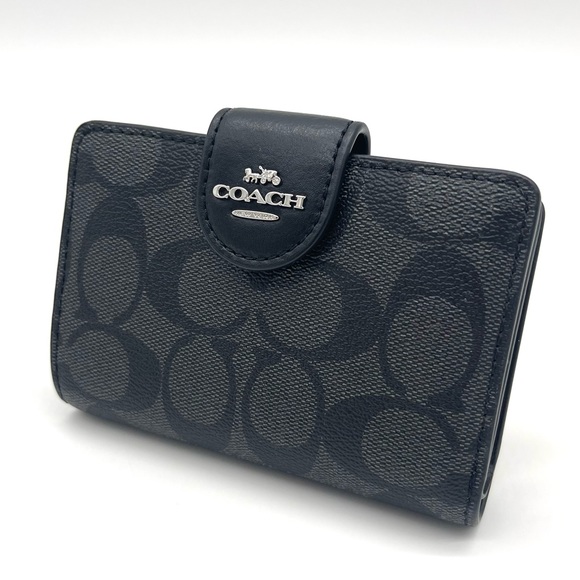 Coach Medium Corner Zip Wallet in Signature Canvas - Picture 2 of 8